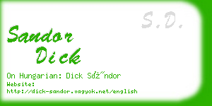 sandor dick business card
